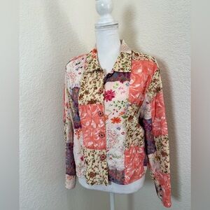 Casual‎ Studio Multi Colored Floral Button Down Jacket Medium